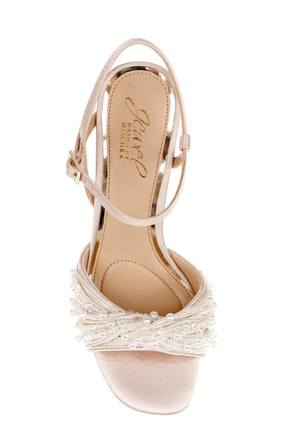 Champagne | Fanny Pearl Stiletto Heel Sandals Top