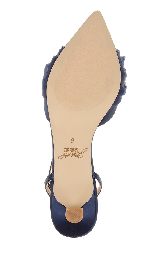 Navy | Favor Pointed Toe Kitten Heels Sole