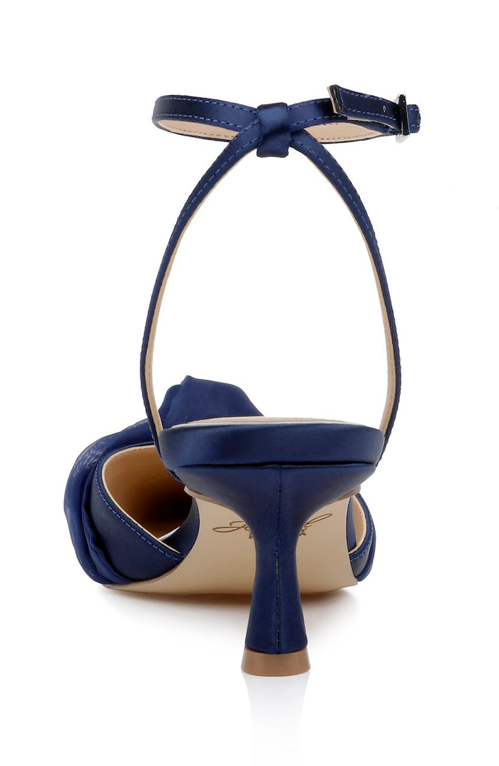 Navy | Favor Pointed Toe Kitten Heels Back