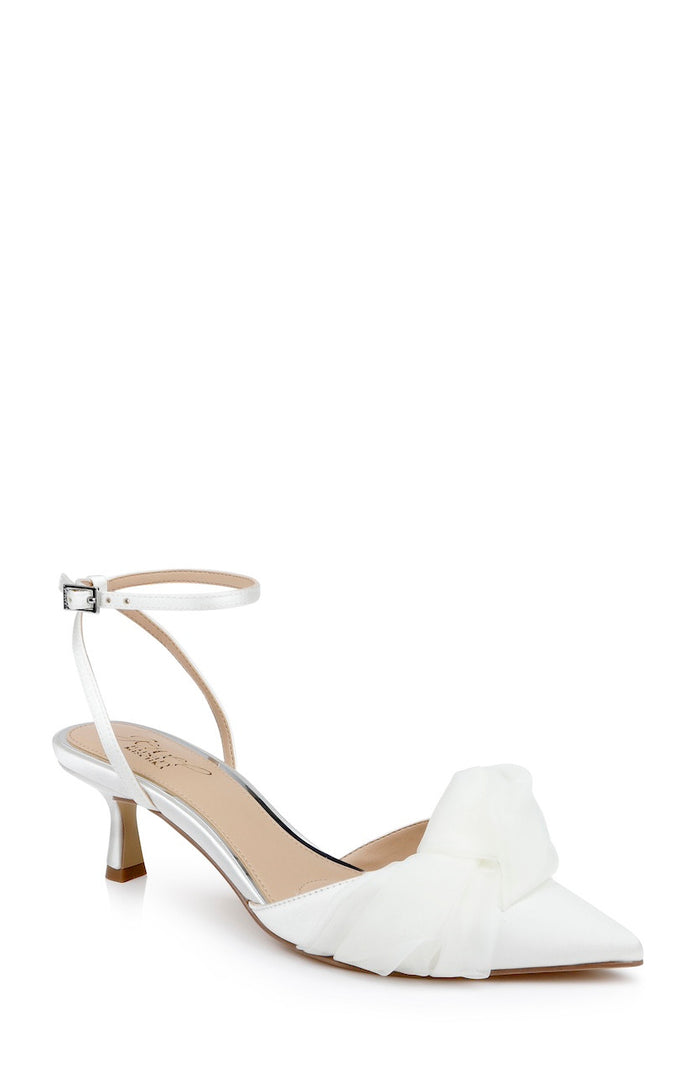 Ivory | Favor Pointed Toe Kitten Heels Front Side