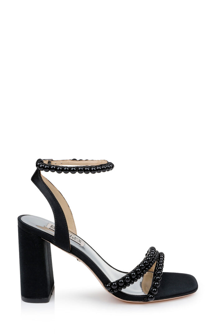 Black | Feisty II Pearl Block Heel