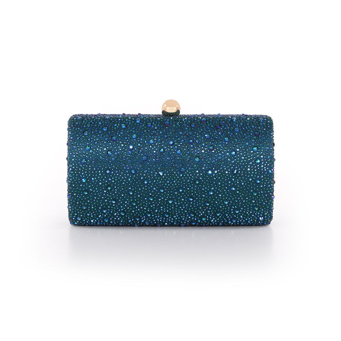 Teal | Mix Crystal Minaudiere Front