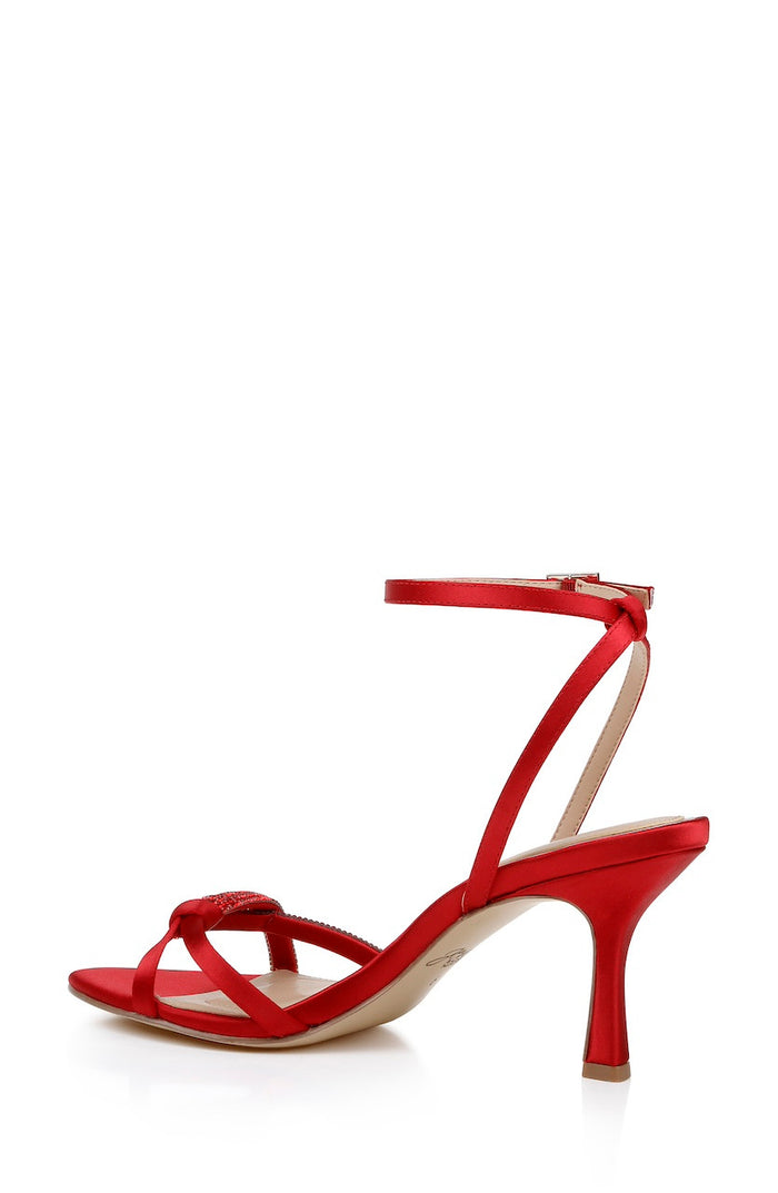 Red | Fiji Mid Stiletto Heel Sandals Back Side
