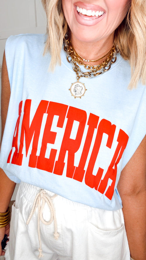 - FINAL SALE - The America Puff Muscle Tank