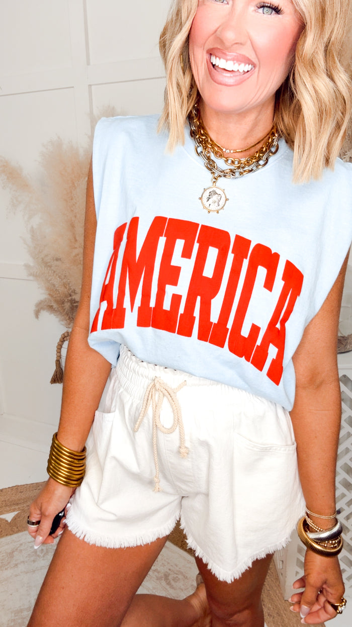 - FINAL SALE - The America Puff Muscle Tank