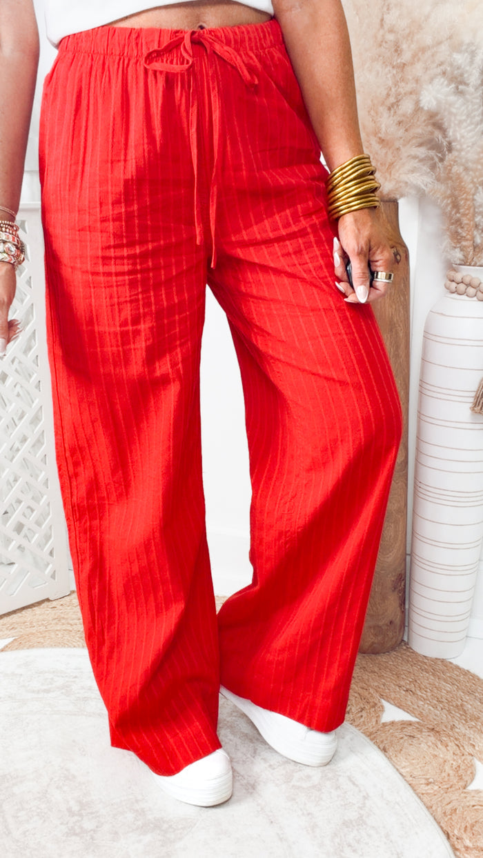 -FINAL SALE-The Scarlet Tide Pants-Red