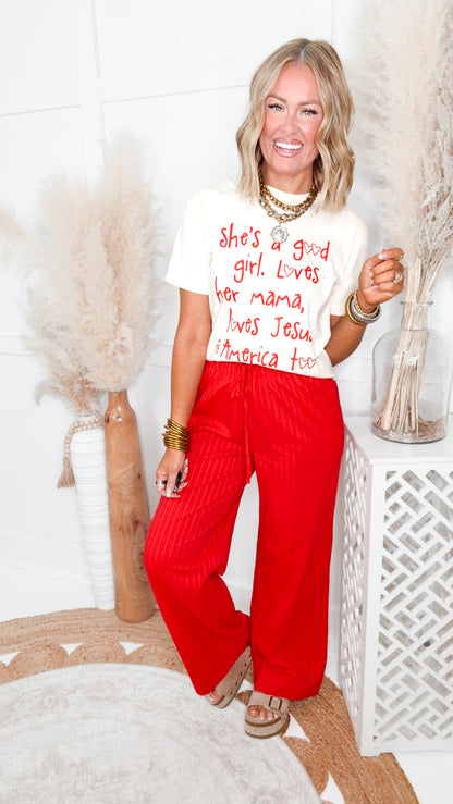 -FINAL SALE-The Scarlet Tide Pants-Red
