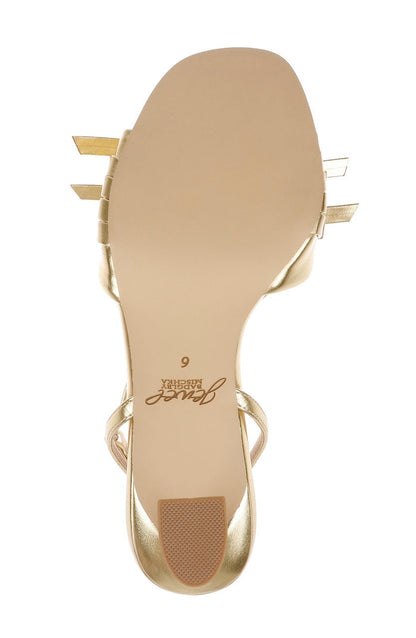 Gold Metallic | Flory Mid Stiletto Heel Sandals Sole