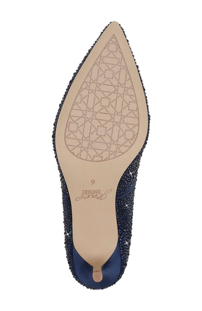 Navy | Frenchie Wide Width Pointed Toe Kitten Heel