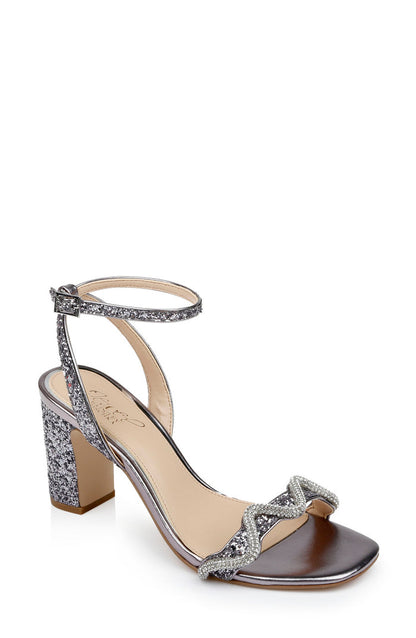 Smoke | Gem Glitter Block Heel Sandal