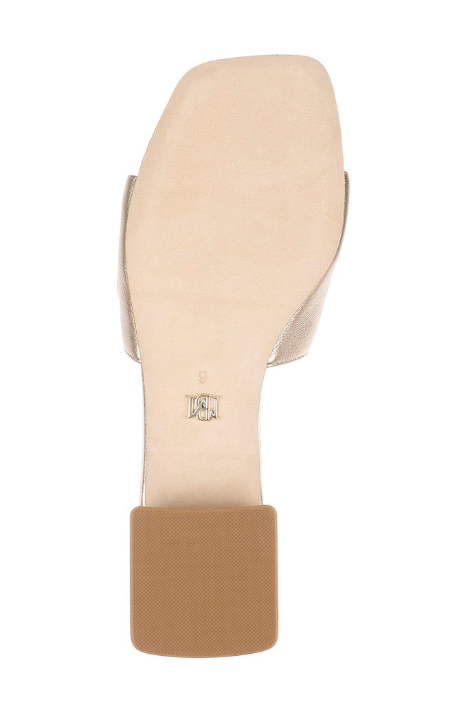 Champagne Leather | Giorgia II Low Block Slide Sandals Sole