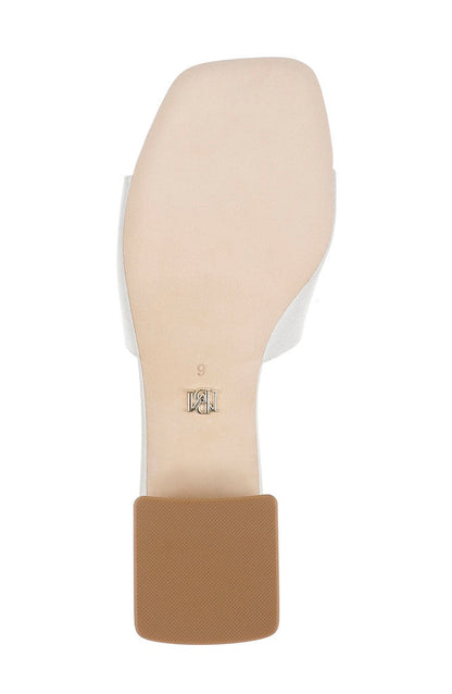 White Crepe | Giorgia Low Block Slide Sandals Sole