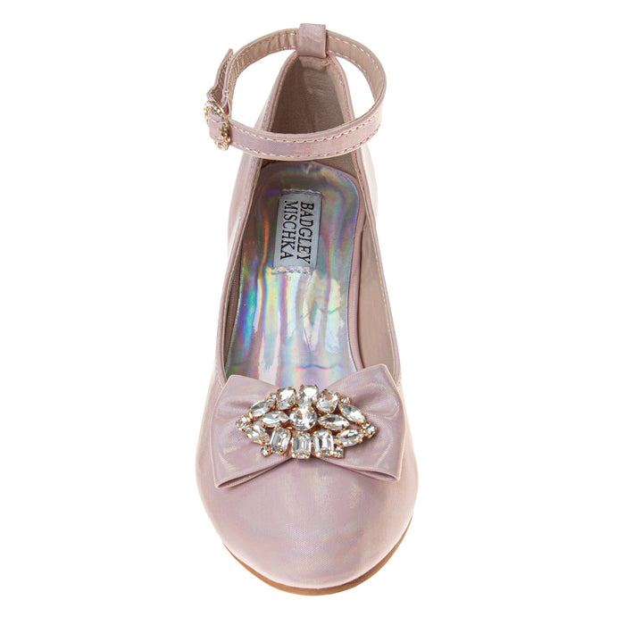 Pink | Girls' Ankle Strap Dress Pumps Front