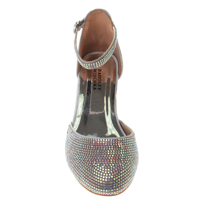 Silver | Girls’ Studded Block Heeled 2-Piece Dress Shoe