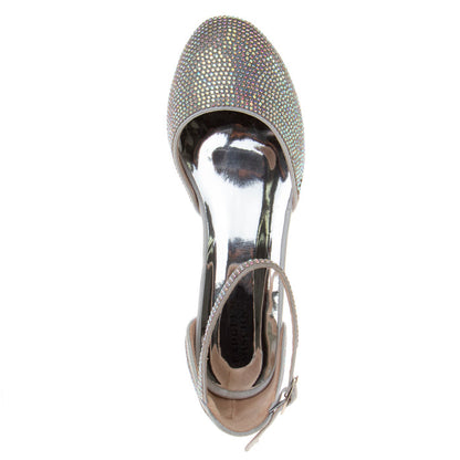 Silver | Girls’ Studded Block Heeled 2-Piece Dress Shoe