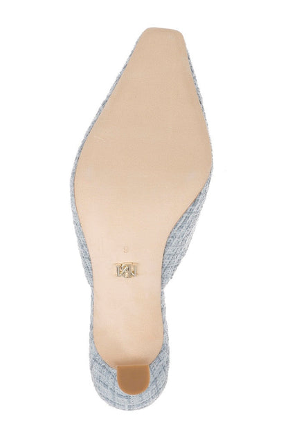 Blue Multi | Graylynn Mid Heel Square Toe Mules Sole