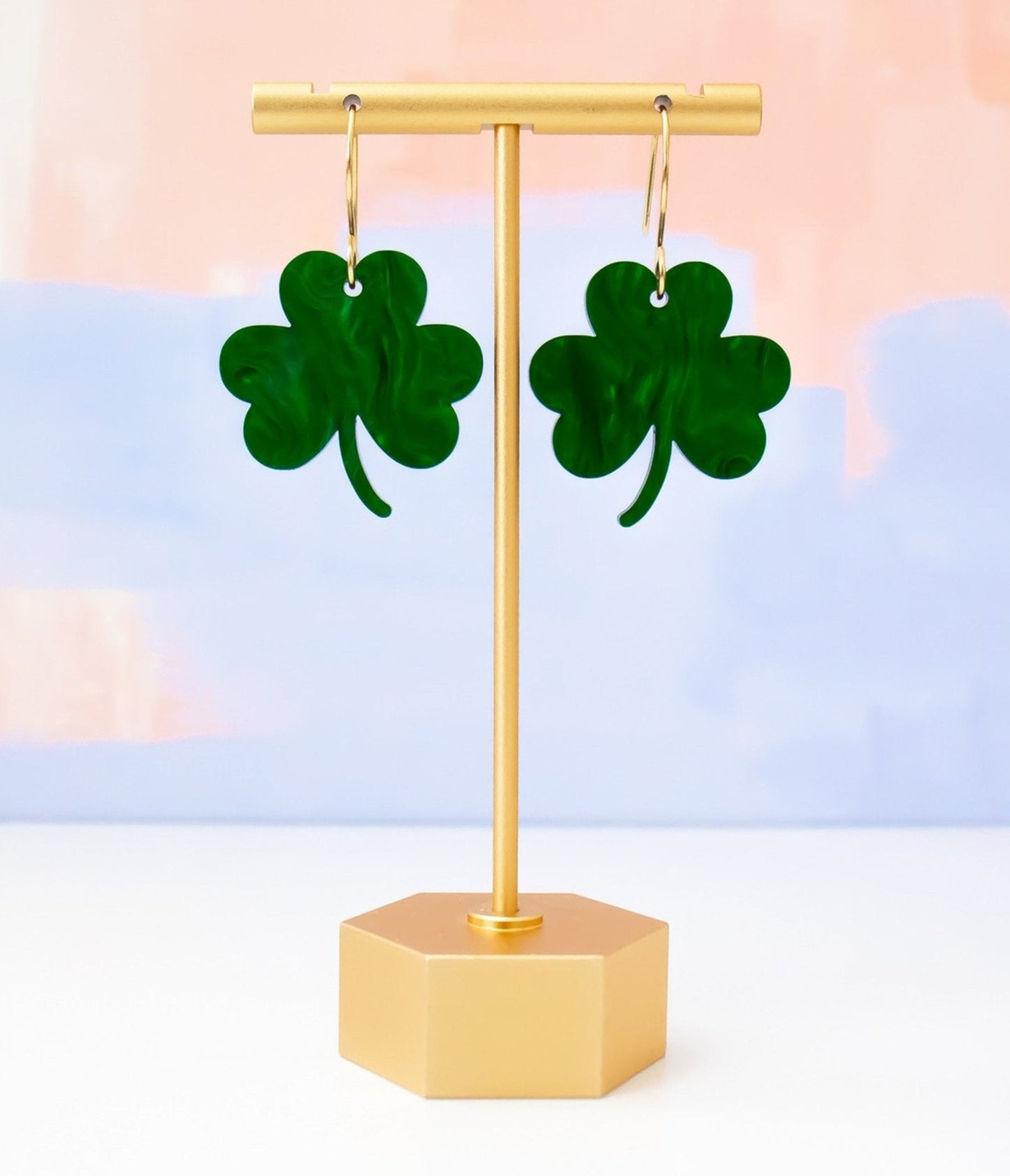 Green Shamrock Earrings