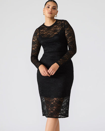 HAILEE LACE DRESS BLACK