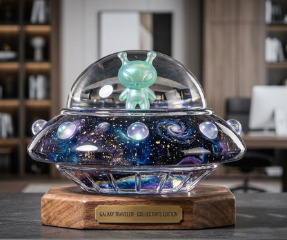 Handmade Alien Spaceship Flip-Top Storage Jar Figurine Resin Mold