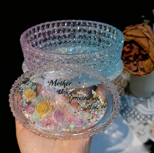 Handmade Diamond Oval Mother's Day Greeting Storage Jar Resin Mold
