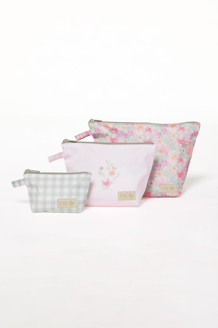 ACCESSORIES Handy Pouch Trio - Sage Wildflowers
