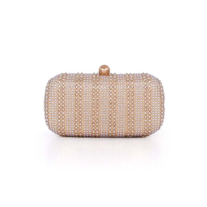 Gold | Crystal Minaudiere, drenched in rows Back