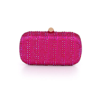 Hot Pink | Crystal Minaudiere, drenched in rows Front