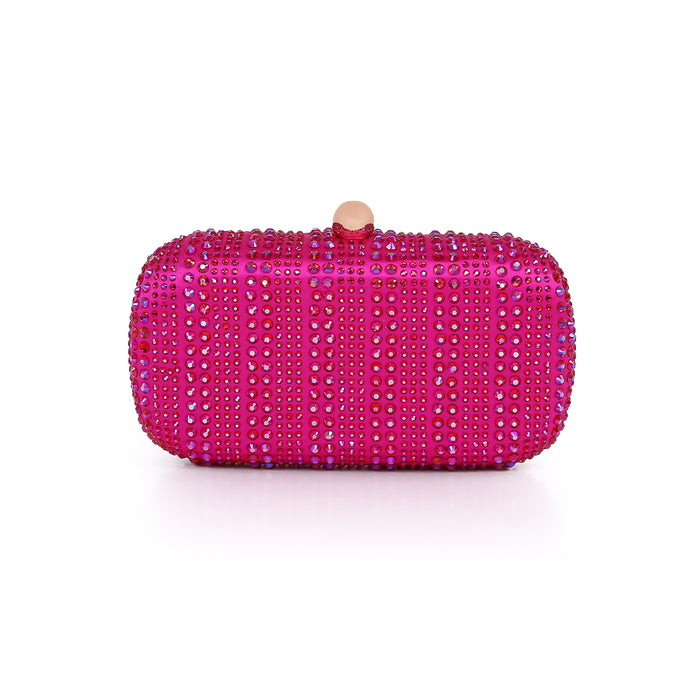 Hot Pink | Crystal Minaudiere, drenched in rows Back