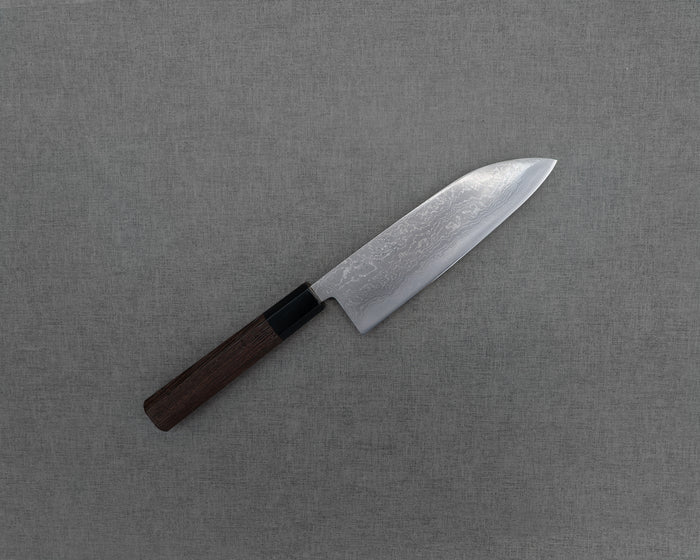 Hatsukokoro Aogami #2 Migaki Damascus 165mm Santoku