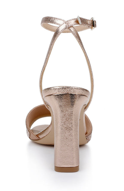 Rosegold | Hattie Block Heel Sandal with Ankle Strap