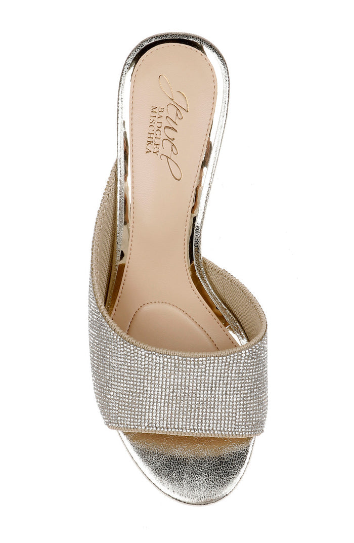 Light Gold | Haya Metallic Peep-Toe Mules