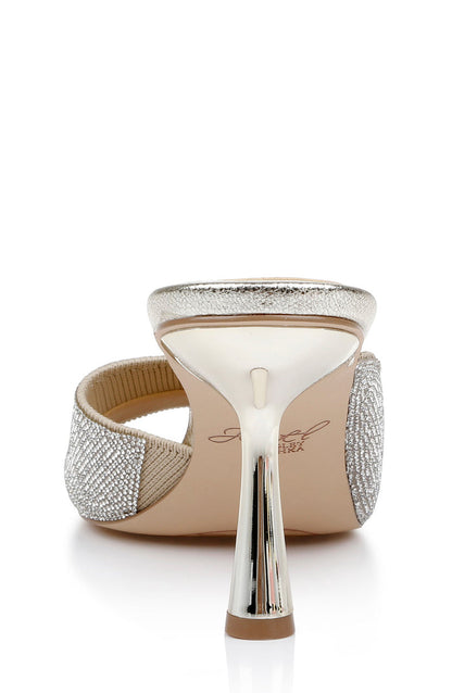 Light Gold | Haya Metallic Peep-Toe Mules