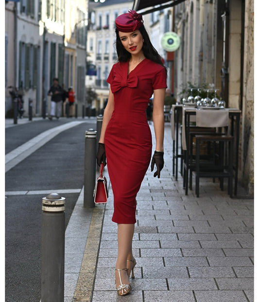 Heart My Closet Red Rita Pencil Dress