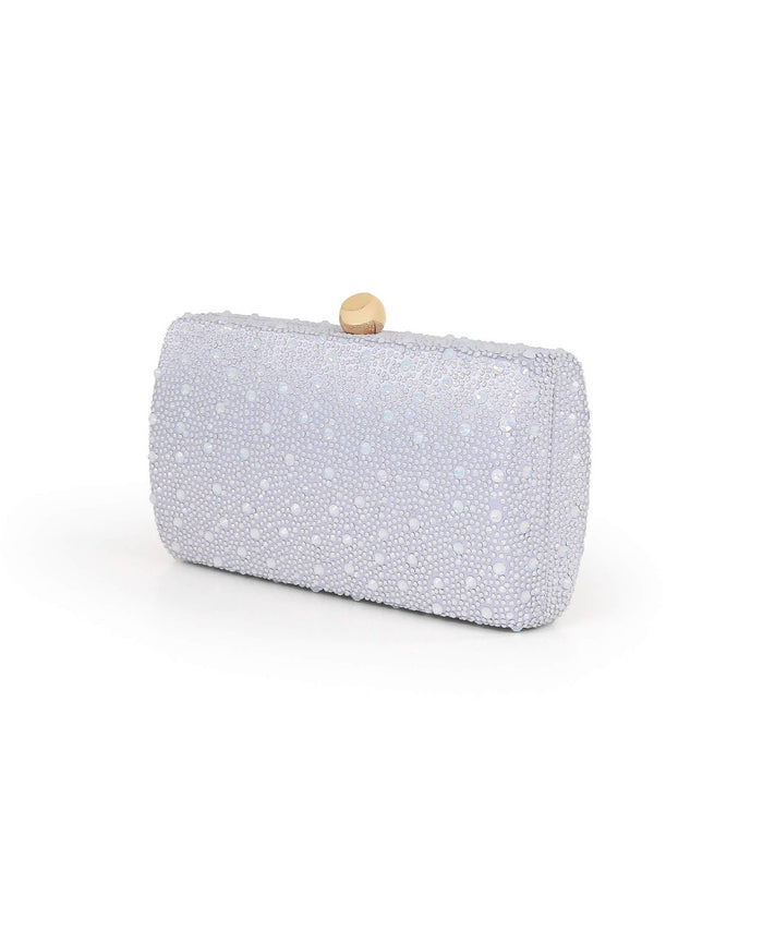 Blue | Heather Opal Crystal Minaudiere Side