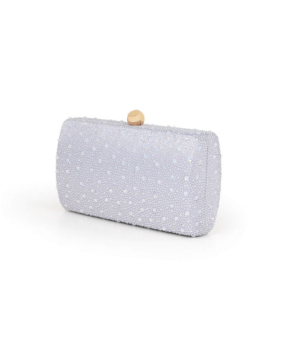 Blue | Heather Opal Crystal Minaudiere Side