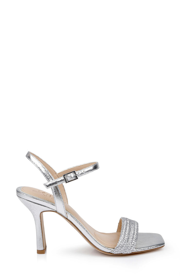 Silver | Heddia Woven Vamp Sandals