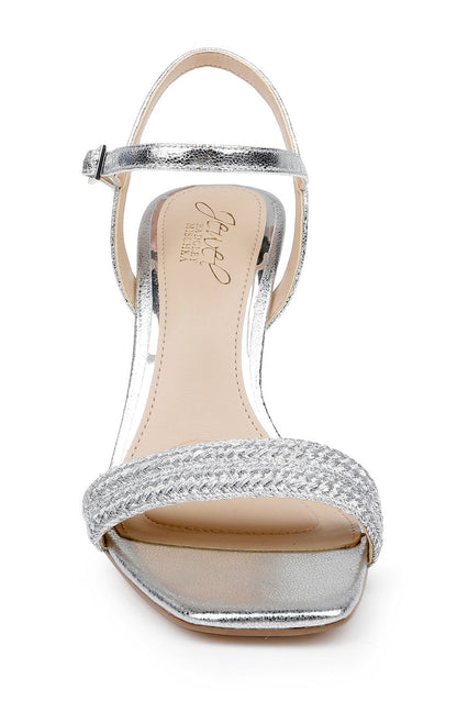 Silver | Heddia Woven Vamp Sandals
