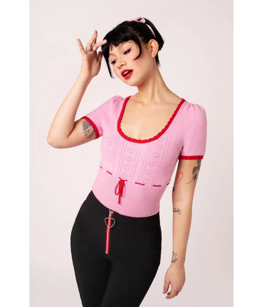 Hell Bunny Pink Hannah Top
