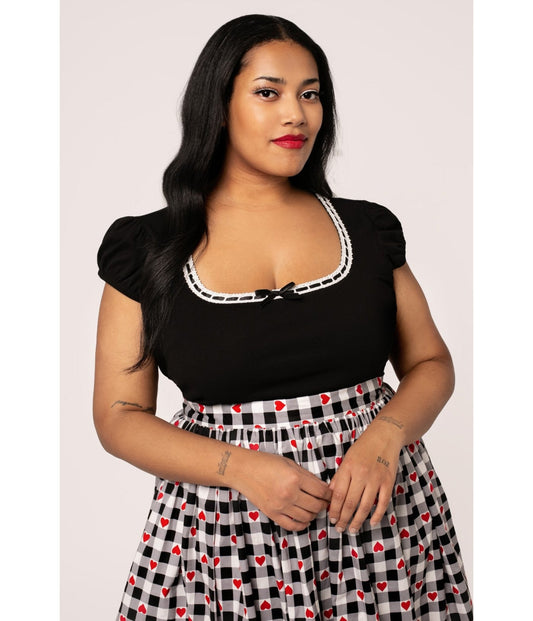 Hell Bunny Plus Size Black Gracie Top