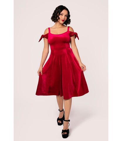 Hell Bunny Red Velvet Carrie Swing Dress