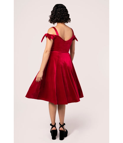 Hell Bunny Red Velvet Carrie Swing Dress