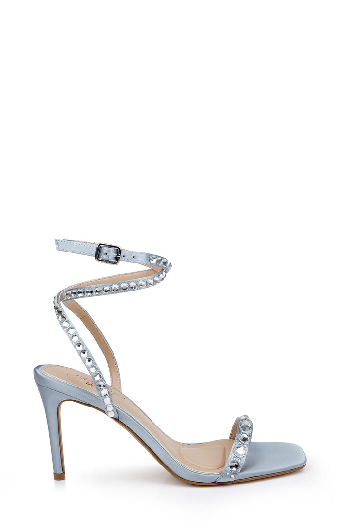Powder Blue | Hosana Sexy Stiletto with Gemstone-Studded Wraparound Strap