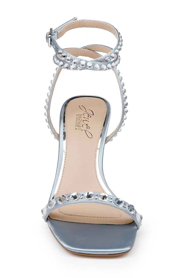 Powder Blue | Hosana Sexy Stiletto with Gemstone-Studded Wraparound Strap