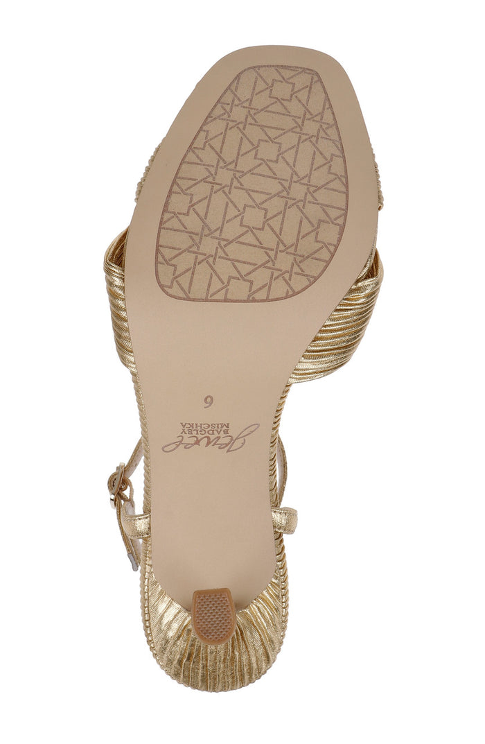 Gold | Hydee Pleated Stiletto Sandal