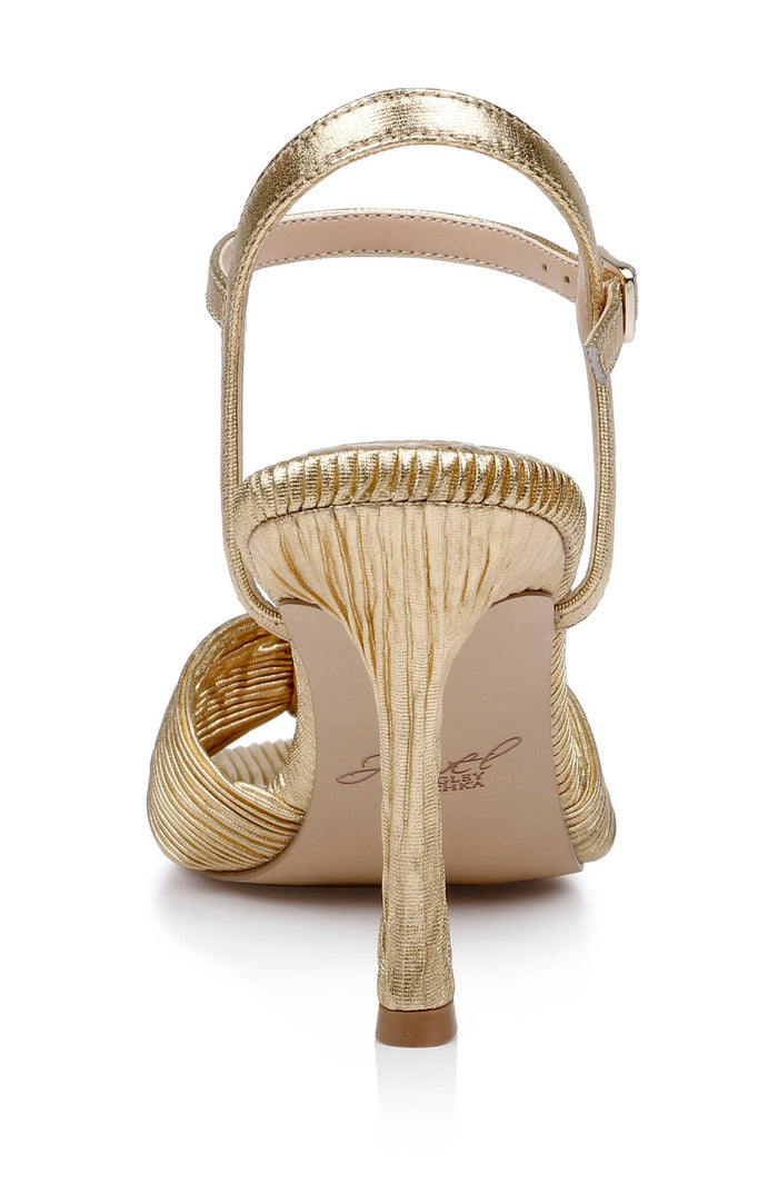 Gold | Hydee Pleated Stiletto Sandal
