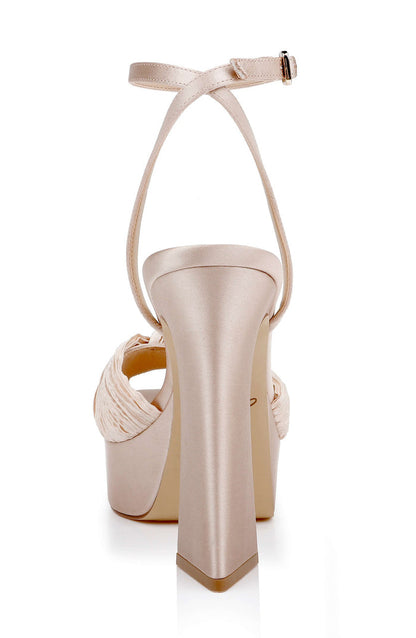 Latte Fabric | Icelynn Ankle Strap Platform Sandal Back