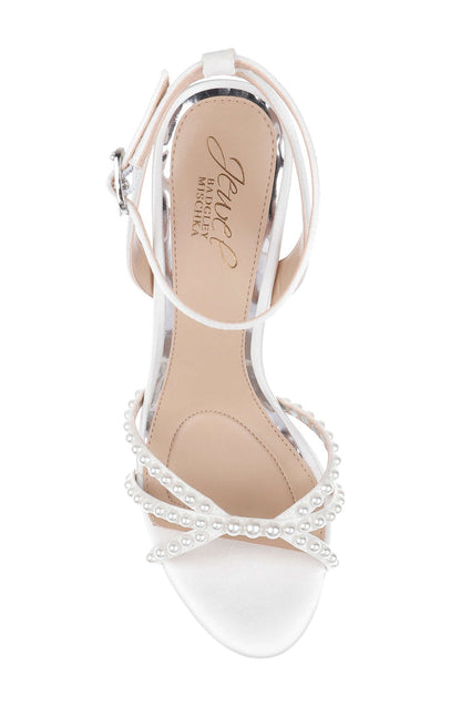 Ivory Satin | Iona Ankle Strap Block Heel Sandal Top