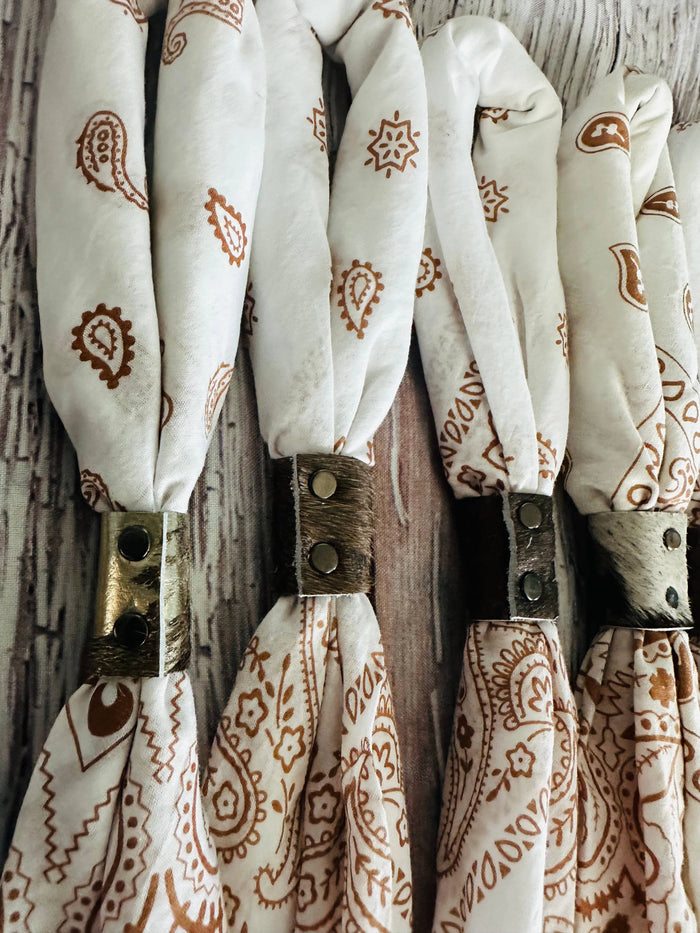 Ivory & Brown Hand Dyed Bandanas