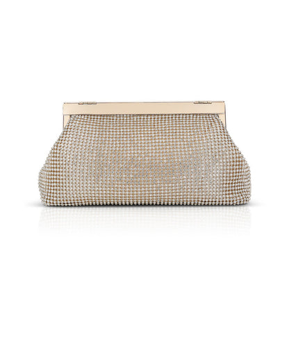 Gold | Ivy Asymmetrical Crystal Pouch Clutch