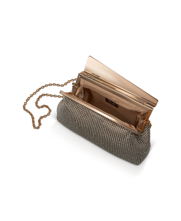 Gold | Ivy Asymmetrical Crystal Pouch Clutch